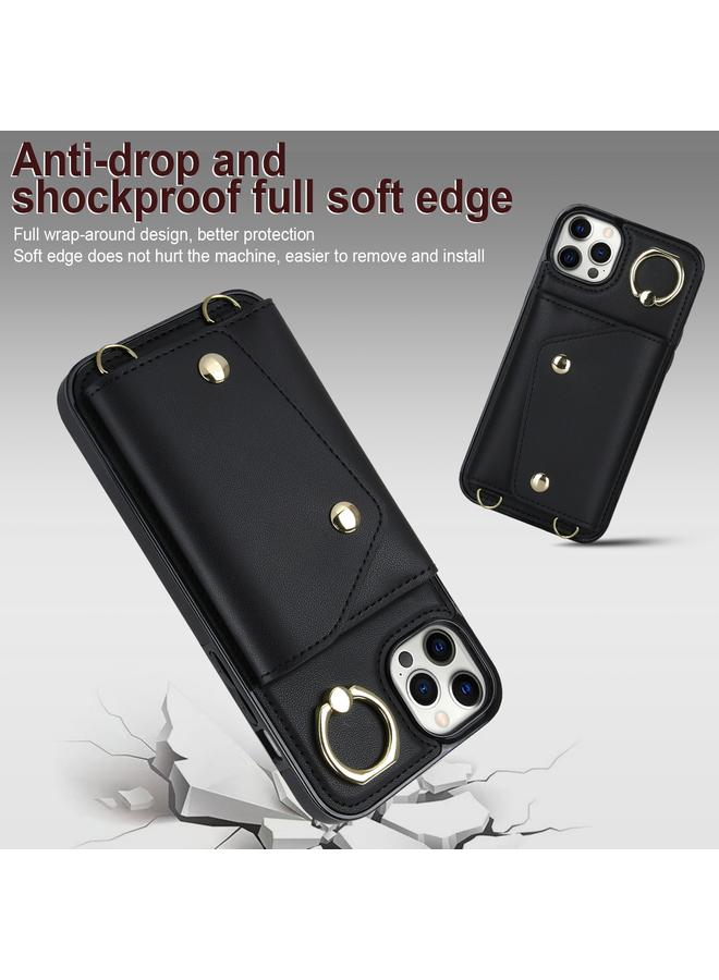 زبون جراب لهاتف iPhone 11 Pro Max مزود بسحاب وحقيبة بطاقات وحبل مزدوج - Image 2