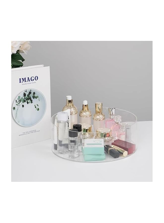 The Bros Round Acrylic Container with Lid Clear Round Acrylic Box Organizer Circle Flower Display Case Wedding Graduation Birthday Party Storage Boxes for Candy, Pill, Nails, Beads and Tiny Jewellery (20x20x7) - Image 3