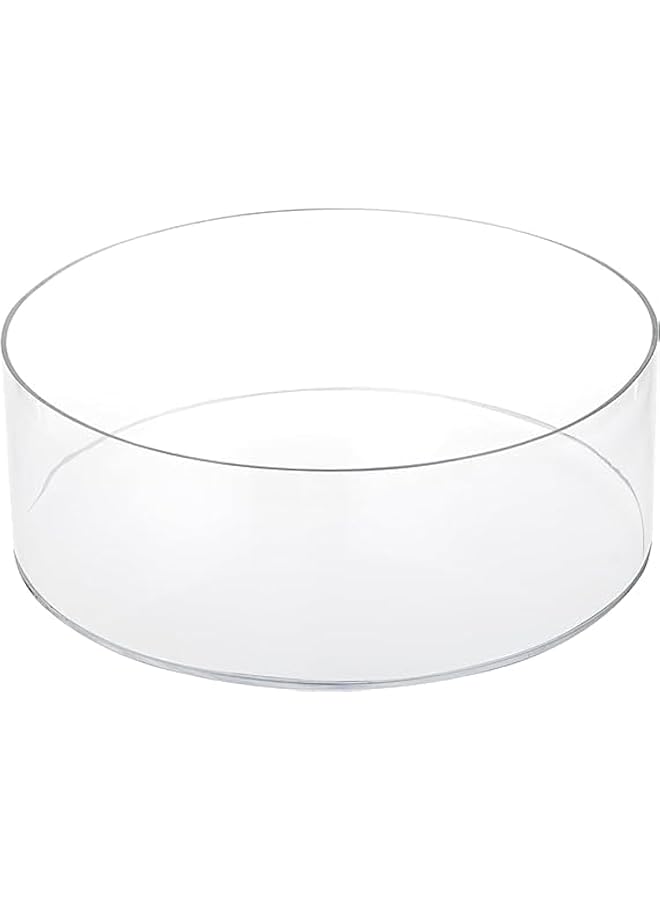 The Bros Round Acrylic Container with Lid Clear Round Acrylic Box Organizer Circle Flower Display Case Wedding Graduation Birthday Party Storage Boxes for Candy, Pill, Nails, Beads and Tiny Jewellery (20x20x7) - Image 1