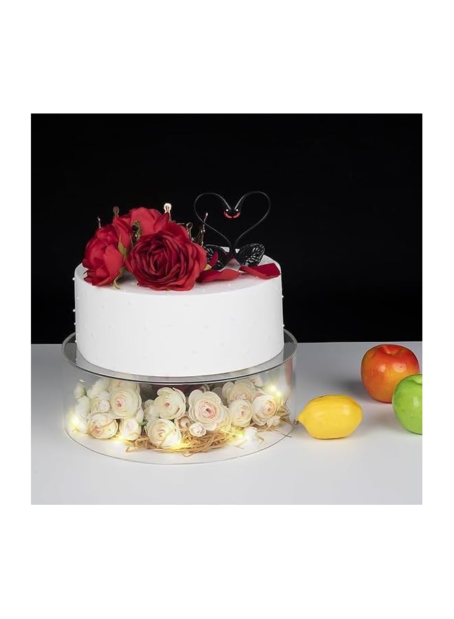 The Bros Round Acrylic Container with Lid Clear Round Acrylic Box Organizer Circle Flower Display Case Wedding Graduation Birthday Party Storage Boxes for Candy, Pill, Nails, Beads and Tiny Jewellery (20x20x7) - Image 5