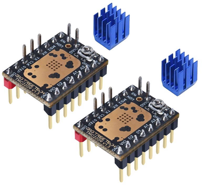 BIGTREETECH TMC2209 V1.3 UART Stepper Motor Driver 2.8A Peak Stepstick Silent Driver for Manta M8P, Octopus V1.1, Octopus Pro, SKR 3, SKR V1.4 Turbo, SKR Pro V1.2 3D Printer Control Board (2 PCS) - Image 1