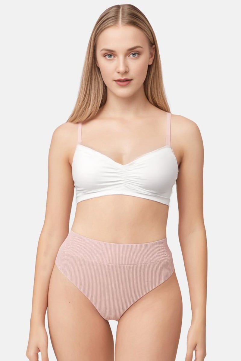 Aerie Women Metallic Print Pull On Panty, Peach  - Image 1