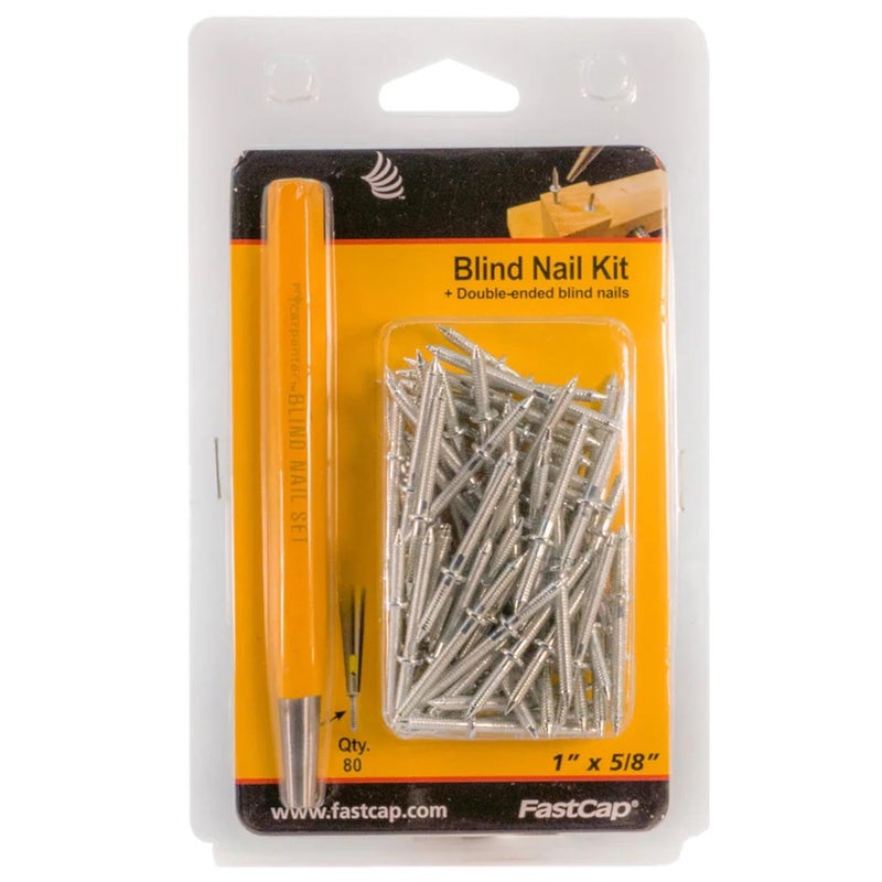 FastCap Steel BlindNail Double-Ended Nail Kit - Great for Furniture, Picture Frames, Molding and Trim Work - 1" x 5/8", 80-Pack - 08148 - Image 2