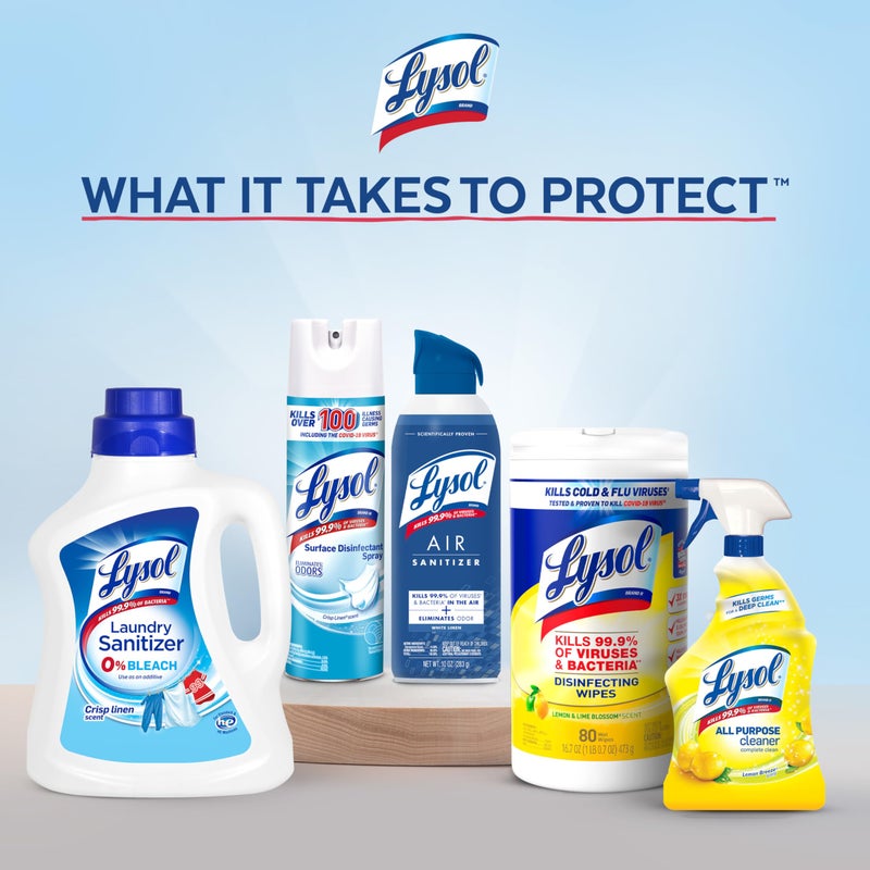 Lysol بخاخ مطهر ليسول، بخاخ تعقيم ومضاد للبكتيريا، للتعقيم وإزالة الروائح، نسيم الصباح الباكر، 19 أونصة سائلة (عبوة من 2)، قد يختلف التعبئة - Image 5