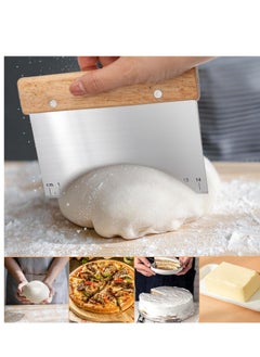 COBEE cobee Bench Cutter Scraper, Dough Pastry Bench Scraper and Dough Cutter, Stainless Steel Food Scraper with Grip Handles & Measuring Scale for Baking Kitchen Gadgets  - Image 4