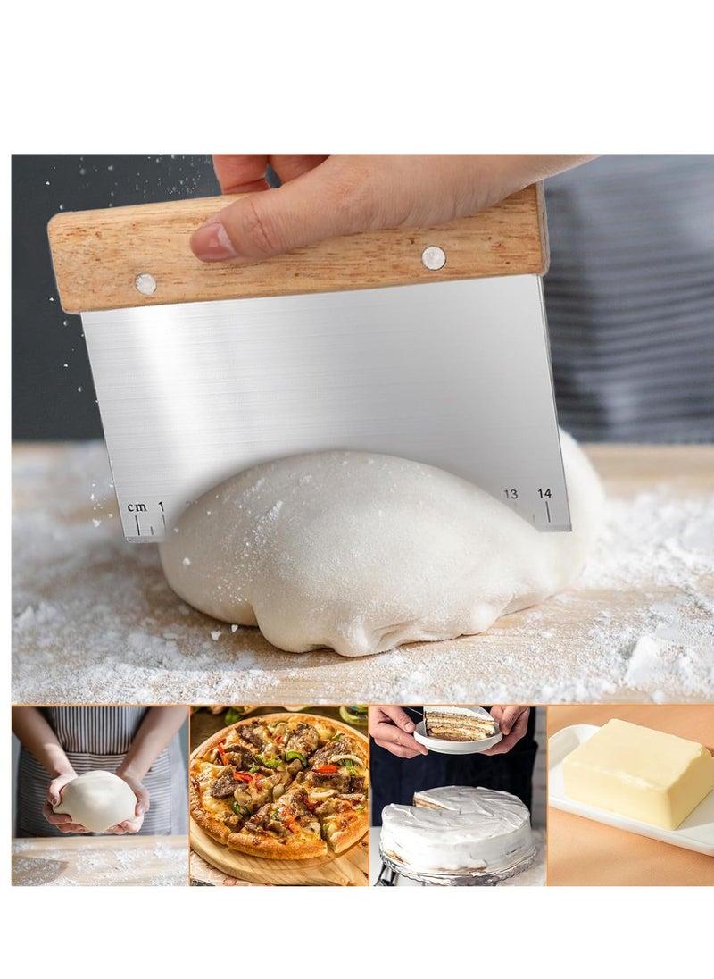 COBEE cobee Bench Cutter Scraper, Dough Pastry Bench Scraper and Dough Cutter, Stainless Steel Food Scraper with Grip Handles & Measuring Scale for Baking Kitchen Gadgets  - Image 4