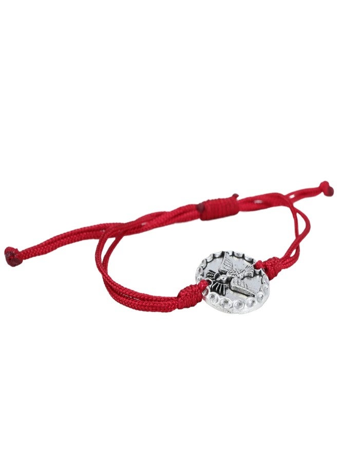 Needzo Holy Spirit Confirmation Bracelets with Dove Medal, Religious Keepsake Gifts, Red and Black Colors Included, 8 Inches Adjustable - Image 2