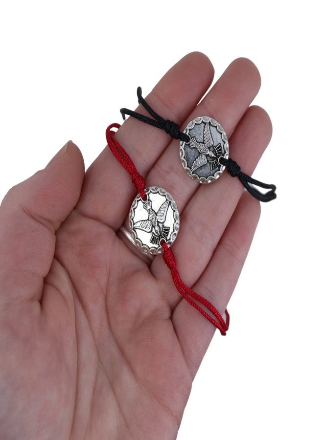 Needzo Holy Spirit Confirmation Bracelets with Dove Medal, Religious Keepsake Gifts, Red and Black Colors Included, 8 Inches Adjustable - Image 3