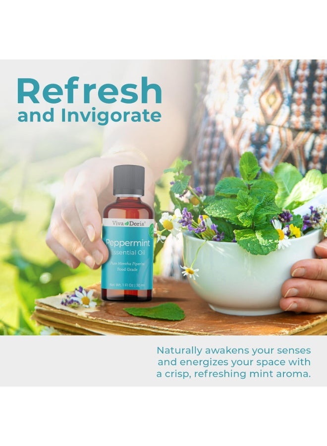 Viva Doria 100% Pure Northwest Peppermint Essential Oil, Undiluted, Food Grade, Steam Distilled, Made in USA, 30 mL (1 Fluid Ounce) - Image 4
