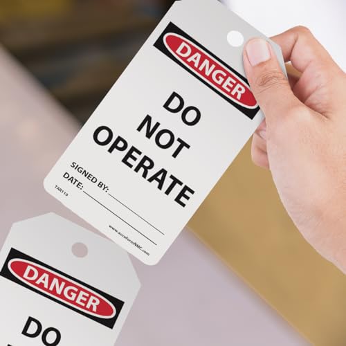 Accuform علامات السلامة AccuformNMC NMC 100 بواسطة اللف، خطر لا تعمل، علامات متوافقة مع OSHA، مقاومة للماء PF-Cardstock، تقاوم التمزق، 6.25"x3"، TAR110، علامات السلامة، واللافتات، والتسميات المصنوعة في أمريكا - Image 3