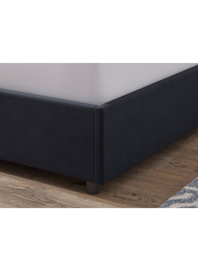 Bed and Mattress Home Dreamy Daze Upholstered Queen Size ( Mattress Size 150 X 190 CM ) Black Color Bed Size 202 W X 158 L CM ( Mattress Sold Separately )  - Image 3