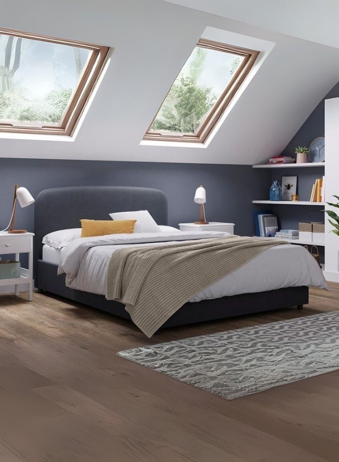 Bed and Mattress Home Dreamy Daze Upholstered Queen Size ( Mattress Size 150 X 190 CM ) Black Color Bed Size 202 W X 158 L CM ( Mattress Sold Separately )  - Image 1