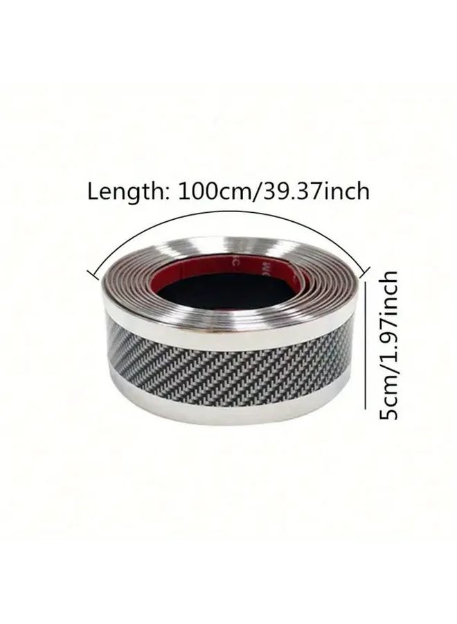 1.97 Inch Car Threshold Protection Strip Carbon Fiber Style Body Rearview Mirror Bumper Anti Scratch Sticker Blue Car Decoration Accessories - Image 2