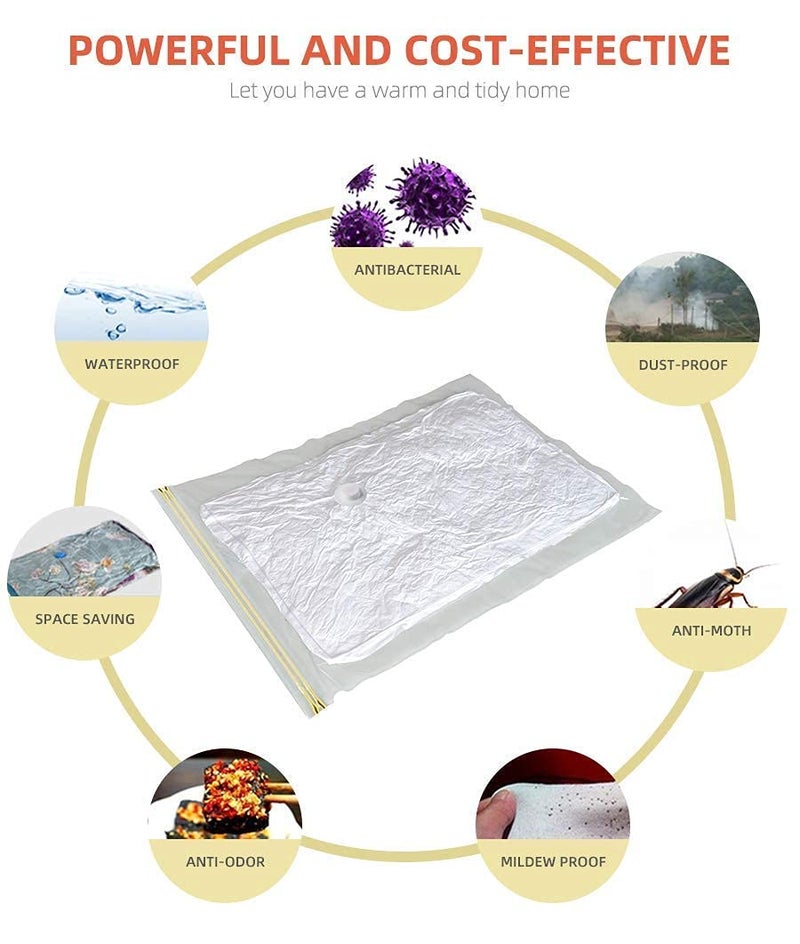Birud Birud Reusable Vacuum Storage Compression Sealer Bags for Clothes Dress Winter Coats Blankets Pillows Comforters for Home Travel 3 x Small 3 x Medium 3 S 3 M  - Image 2