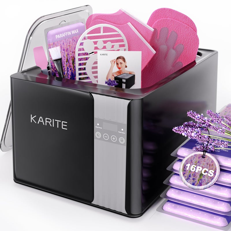 KARITE Paraffin Wax Machine for Hands and Feet 9000ml Paraffin Wax Bath with AutoTimer Smart Mode Precision Temperature Control Paraffin Wax Warmer Kit with 16PCs Refills
