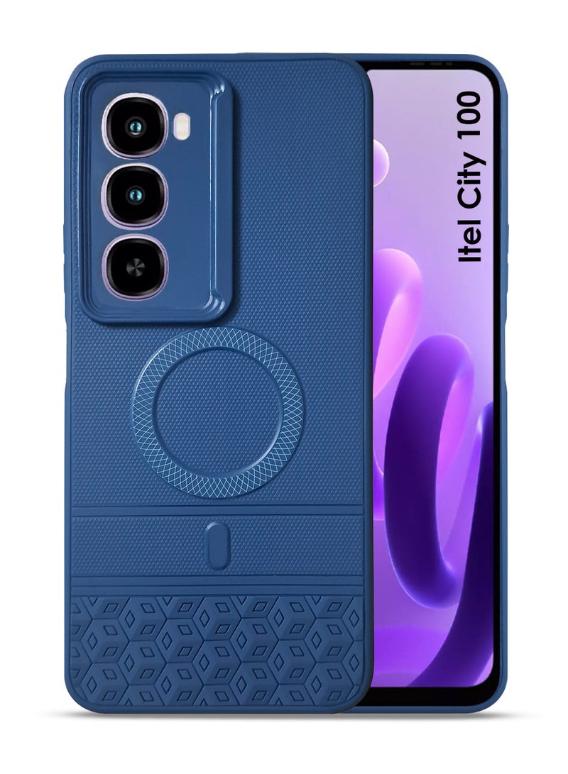 غطاء خلفي من السيليكون لهاتف Itel City 100 - غطاء من السيليكون الحراري المرن (TPU)، متين وذو فتحات دقيقة - حماية من الخدوش والغبار والبقع، غطاء مقاوم للصدمات والماء لهاتف Itel City 100 - أزرق - Image 1