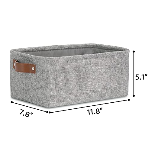 DULLEMELO Small Collapsible Fabric Basket for Organizing, Shelves, Closets, Laundry, Nursery, Decorative Gift Basket (Gray) - Image 4