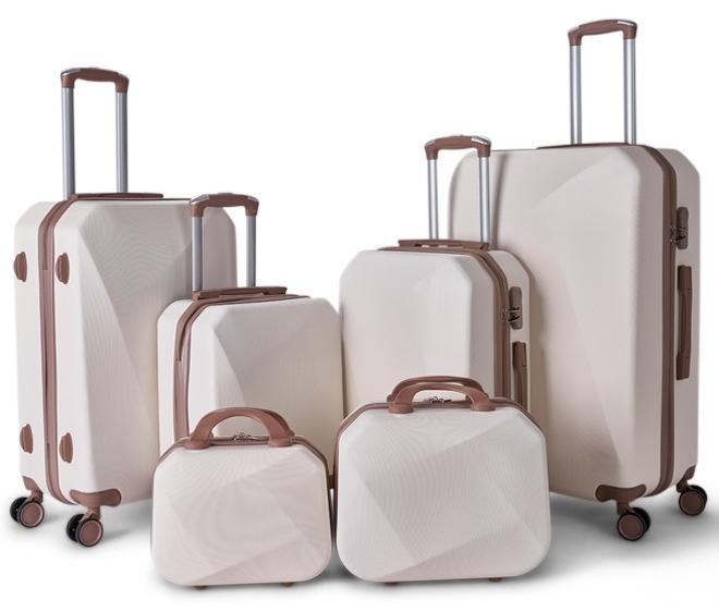 LIMRA Hardside 6 Piece Luggage Trolley Set Beige/Gold - Image 1