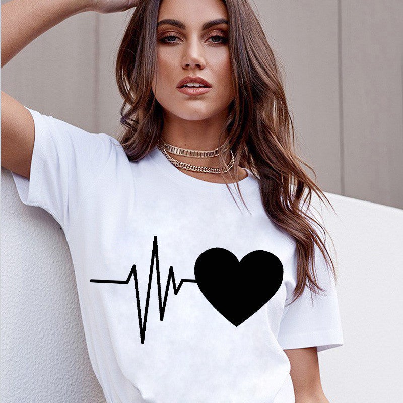 Cross-border supply T-shirt printed T-shirt women's short-sleeved women's clothing - Image 3
