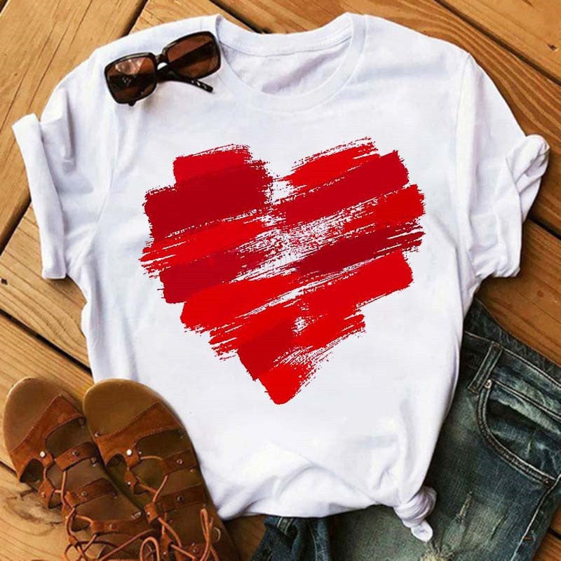 Cross-border supply T-shirt printed T-shirt women's short-sleeved women's clothing - Image 1