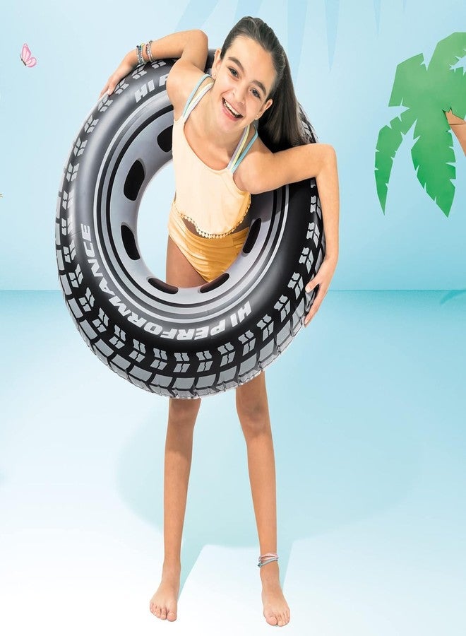 CARRYZE Inflatable Swimming Pool Tire Tube Ring 91 cm for Adults - Giant Tyre Design Float Tube, Big Size PVC Swim Ring Pool Float for Beach, Pool & Water Fun (Black) - Image 5