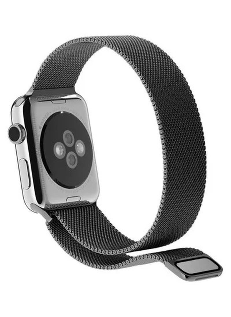 365dealz - Stainless Steel Milanese Loop Band For Apple Watch 42/44/45mm Black - Image 1