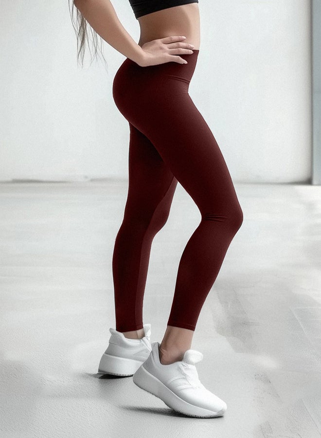 trendyol Claret Red Elastic Waist Elastic Knitted Leggings - Image 1