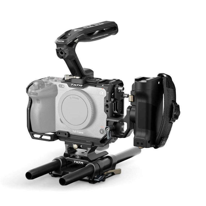 Tilta Tilta FX3 FX30 Cage, Full Camera Cage Compatible with Sony FX3/FX30 Pro Kit with HDMI Cable Clamp, Top Handle, Left Side Advanced Power Handle and 15mm LWS Baseplate - Black TA-T16-C-B  - Image 1