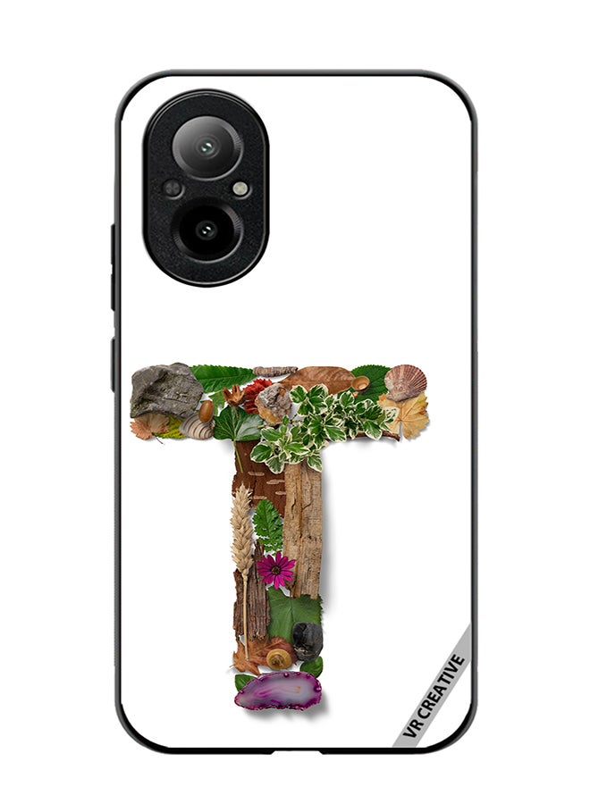 VR CREATIVE Protective Case Cover For Realme C67 4G Alphabet T Design Multicolour - Image 1