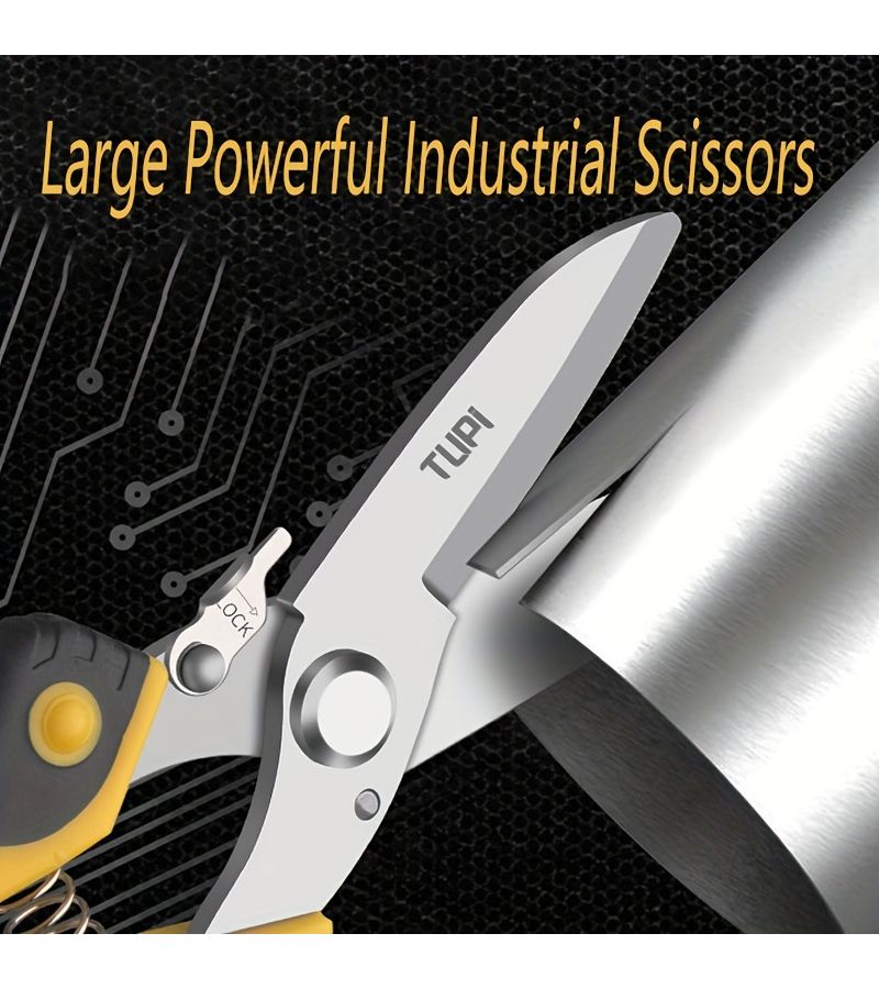 1pc Large Heavy Duty Industrial Shears High Quality Steel Scissors Ultra Sharp Sheet Metal Round Head - Image 1