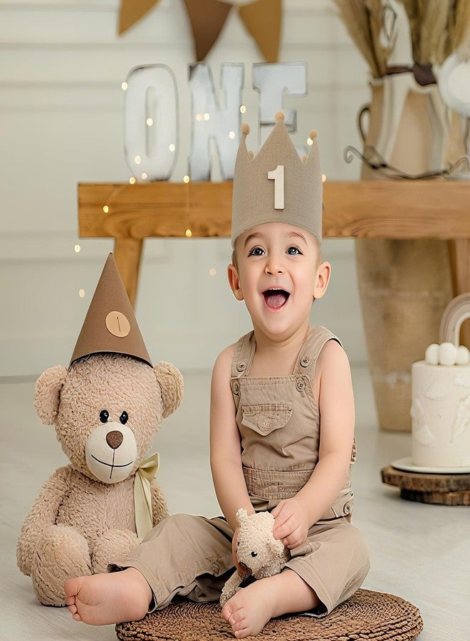 DCJHFJ Handmade Crown Hat 1st Birthday For Baby Boy Girl First Birthday Party Decoration 1st Brown Headband - Image 5
