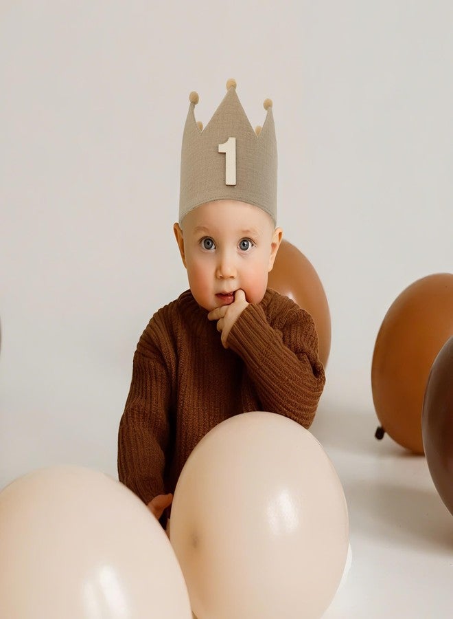 DCJHFJ Handmade Crown Hat 1st Birthday For Baby Boy Girl First Birthday Party Decoration 1st Brown Headband - Image 3