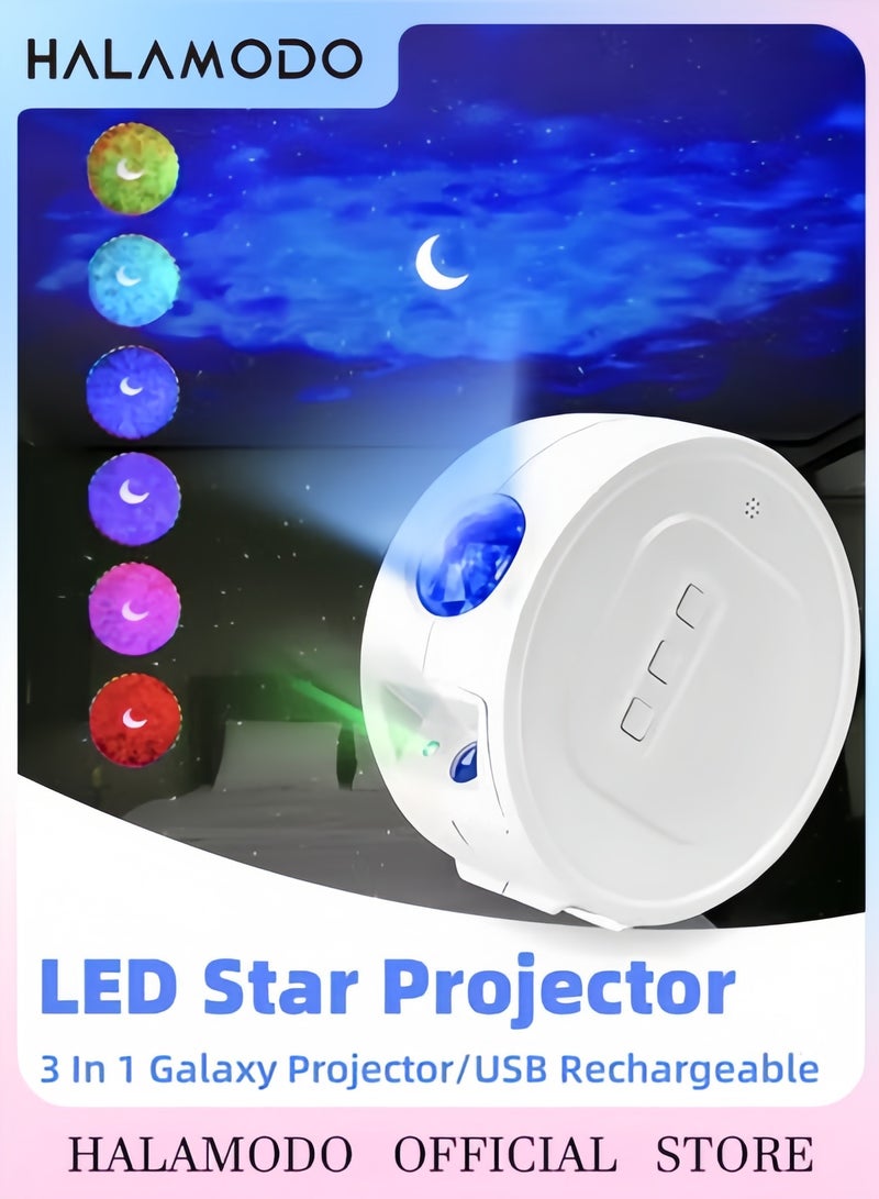 HALAMODO Starry Sky Projector Lamp White - Image 1
