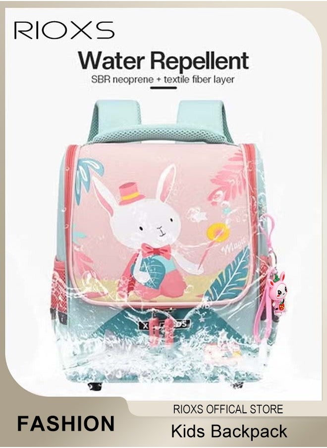 RIOXS Kids Backpacks, Girls Backpack with Adjustable Padded Shoulder Straps, Personalized Waterproof School Bags with Cartoon Patterns, Lightweight Resistant Travel Daypack, School Bookbag As Perfect Gifts for Girls, 25x14x30cm  - Image 4