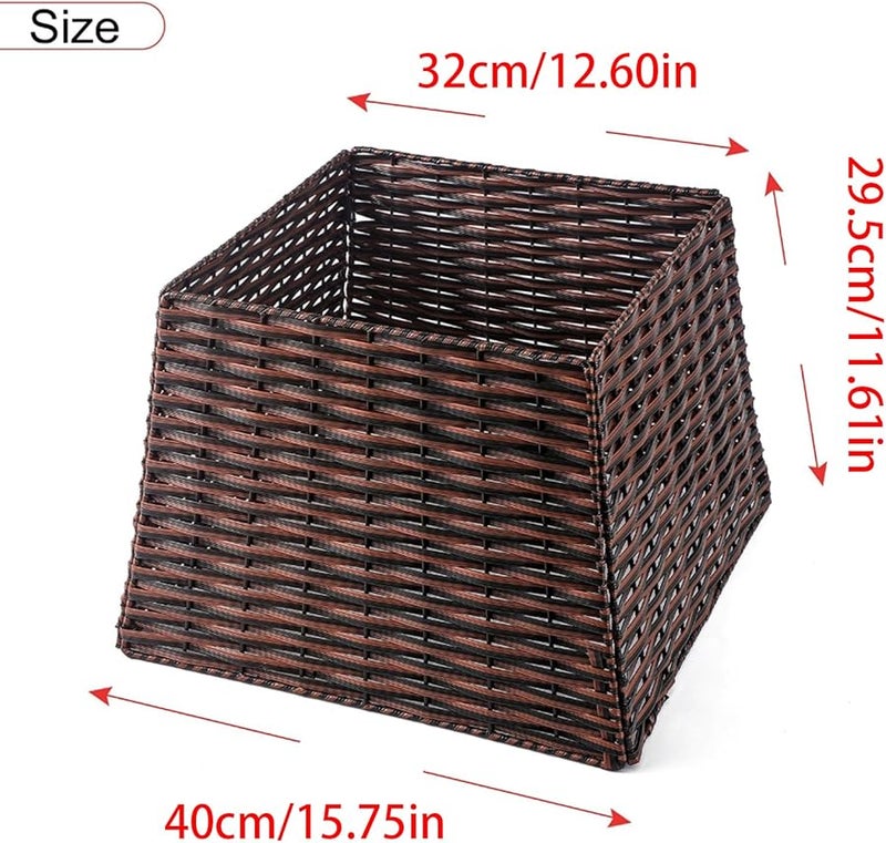 Brown Red 4 Piece Woven Christmas Tree Skirt Sturdy Rattan For Festival Decor - Image 5