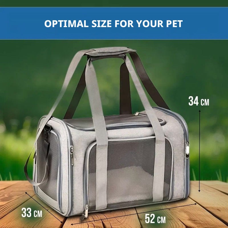 Black Pet Carrier Bag for Cats and Dogs - Image 3