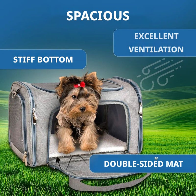 Black Pet Carrier Bag for Cats and Dogs - Image 5