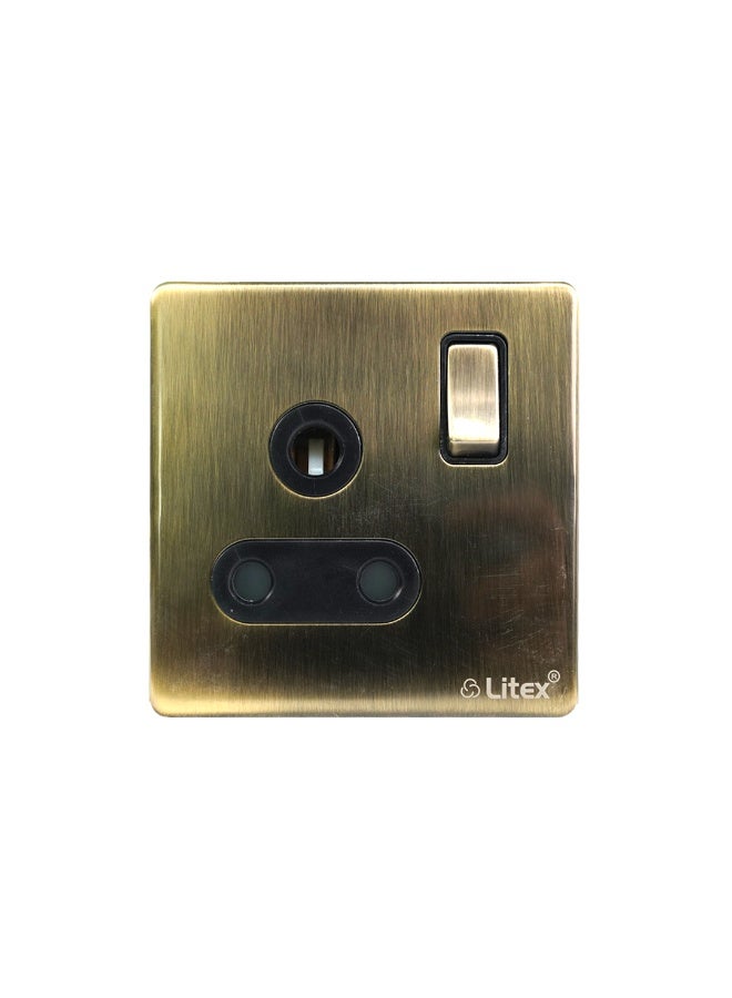 LITEX 15A 1 GANG SWITCHED SOCKET GOLD