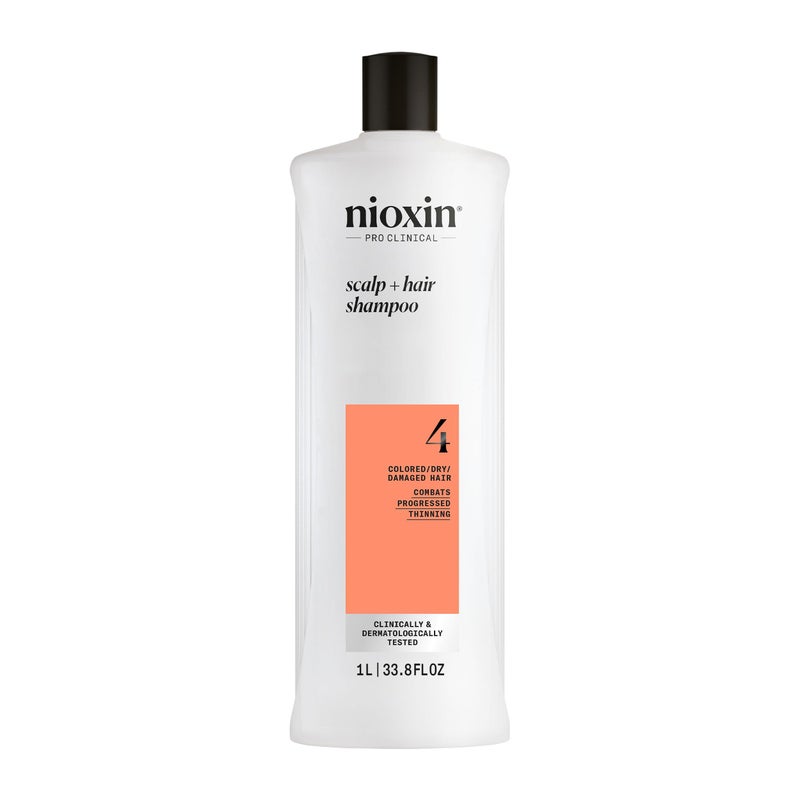 Nioxin System 4 Scalp  Hair Shampoo  For Colored or Damaged Hair with Progressed Thinning With Niacinamide and Biotin  338 Fl oz
