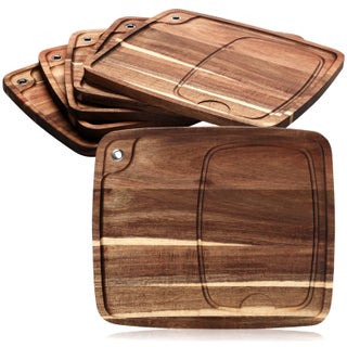 Uiifan Steak Plates with Juice Channel Wooden Steak Board Set Large Steak Plates Acacia Wood Cutting Board Wood Serving Board for Eating Valentine Home Meat Dishes Snack Dessert Gift - pzsku/Z42627FEF1BB5B126CC6DZ/45/1749374719/68898a7b-04fa-4b4a-8ebc-cb66893153cb