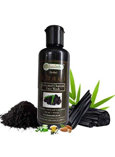 herbalActivated charcoal Face Wash removing the whiteheadsdeep cleansing feel the glow puriified complextion acne pimple free skin really work for men and women (210ml)
