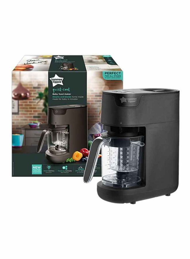tommee tippee Quick Cook Steamer And Blender Essential Baby Healthy Food Maker - Black - Image 2