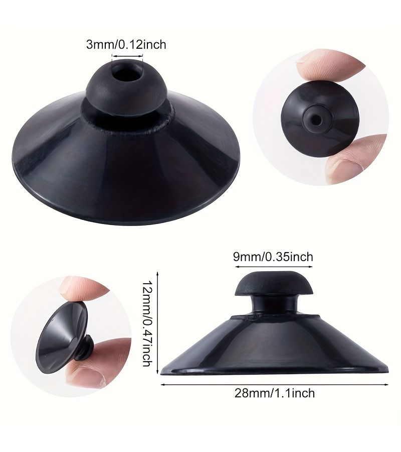 12 Black Aquarium Suction Cup Clips for Pumps Tubes and Air Devices 12pcs - Image 2