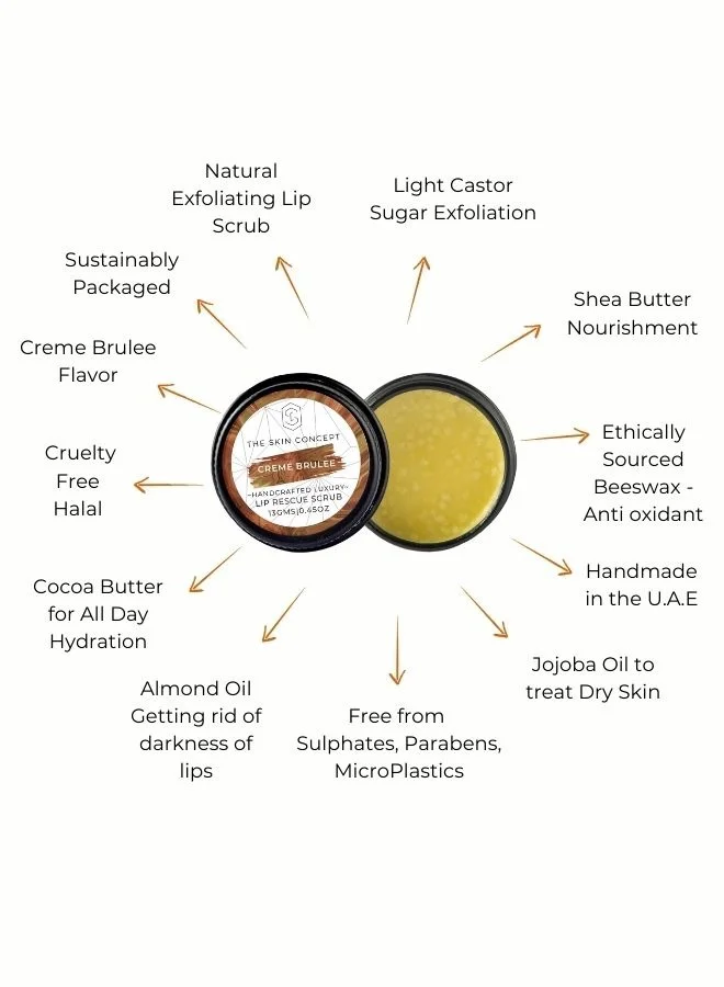 The Skin Concept  The Skin Concept Lip Rescue Scrub - Creme Brulee - Handmade for Women | Best Price UAE