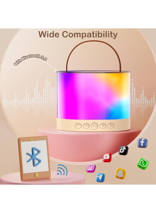 Mini Karaoke Machine for Adults Kids, Portable Bluetooth Karaoke Speaker with 3.5" Full-Range Speaker and Colorful LED Lights, Support USB/TF Card/AUX - Image 4