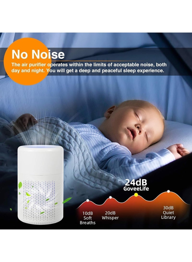 general Air Purifiers for Bedroom Air Cleaner - HEPA Filters, Fragrance for Better Sleep, Portable Air Purifier 20db Quiet Air Filter Eliminator for Desktop Office Living Room for Pet - Image 5