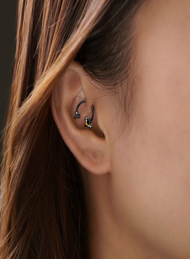 LOREMOW 9 PCS 16G Stainless Steel Horseshoe Septum Rings for Women Cartilage Helix Tragus Earrings Daith Earrings Hoop Snake Bat Gothic Piercing Jewelry B - Image 3