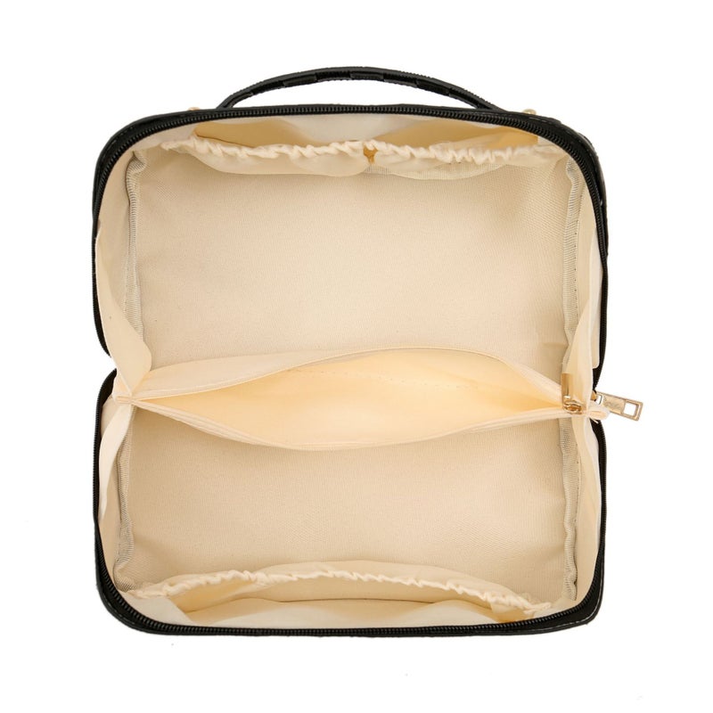 New Zipper Cosmetic Bag Internet Celebrity Travel Leather Plaid Waterproof High-Value Large-Capacity Pillow Storage Bag - Image 5