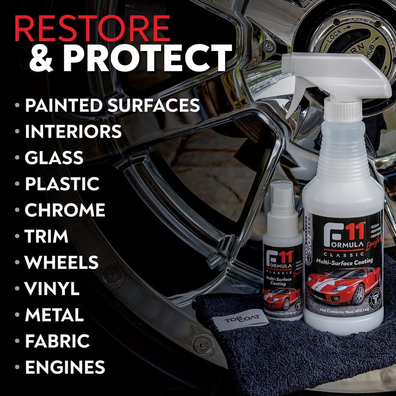 TopCoat F11 Polish & Sealer for Cars, Motorcycles and More – Water-Based Alternative to Ceramic Car Wax - 8 oz F11 Top Coat Spray Bottle - Image 2