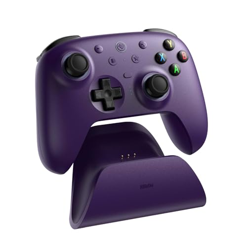 8BitDo Ultimate 2 Wireless Controller for Windows PC Apple Steam Android Gaming Controller with TMR Joysticks HallTactile Triggers Motion Control RGB Fire Ring 1000Hz Polling Rate Purple - Image 3